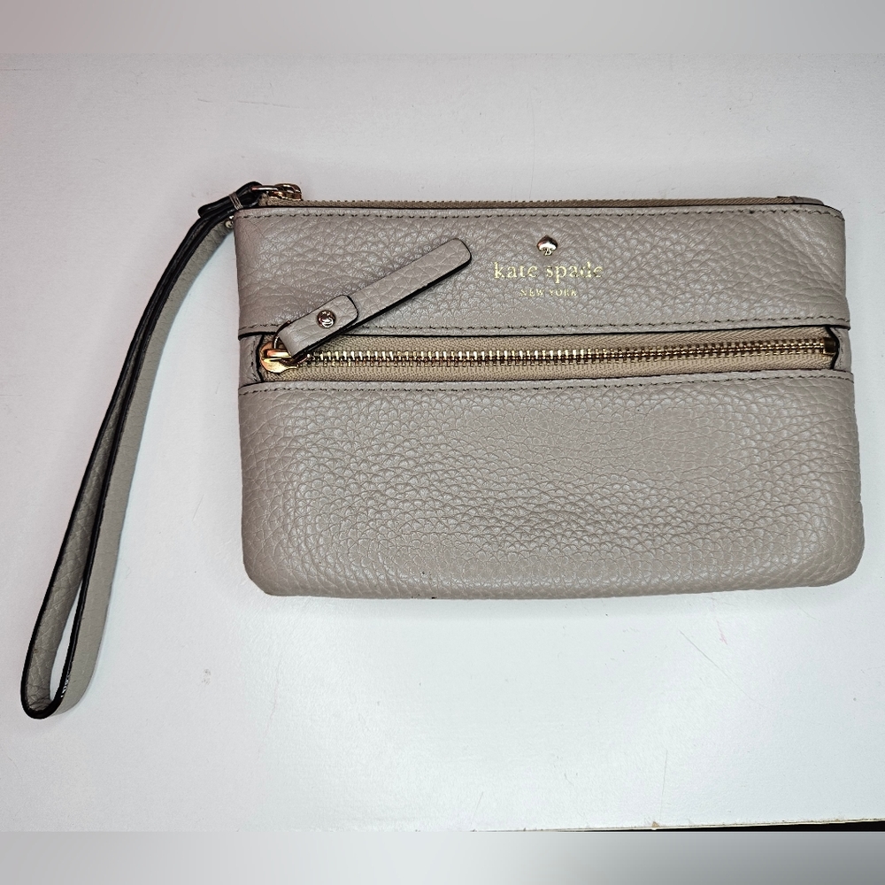 Kate Spade Grey Leather Wristlet